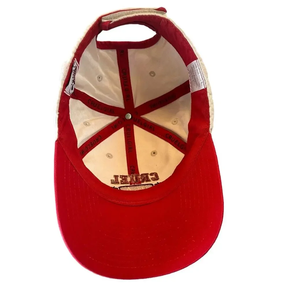 Cruel Girl Western Wear Baseball Cap Maroon Ivory Adjustable